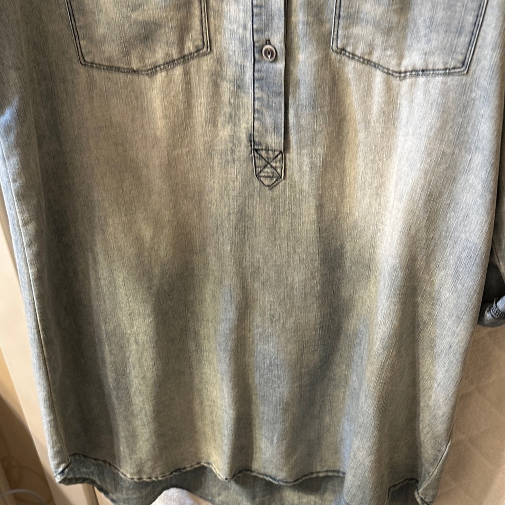 En Creme Light Blue Denim Dress - Picture 4 of 7